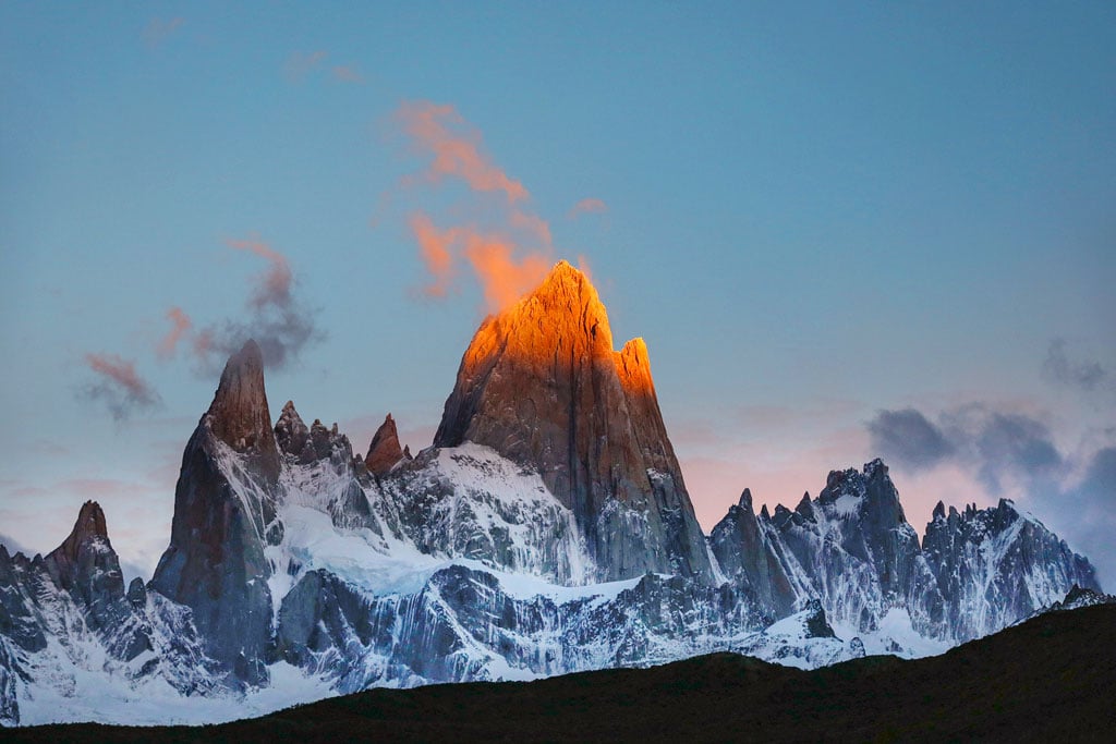 fitz roy peak at sunrise